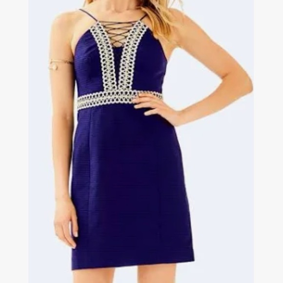 NWT Lilly Pulitzer Trista Dress in Navy - Picture 2 of 7